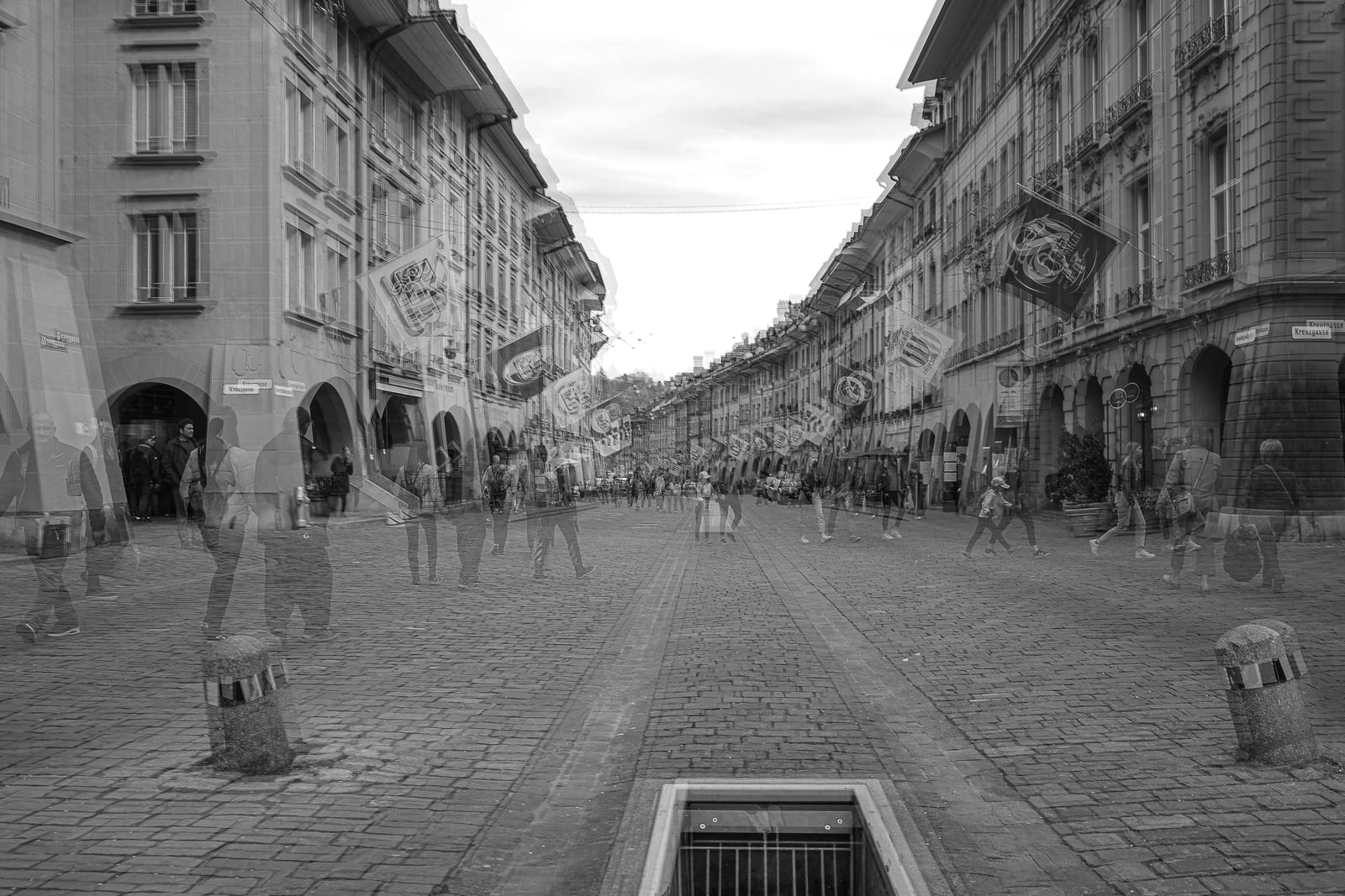 Altstadt Bern: Doppelbelichtung mit Menschen