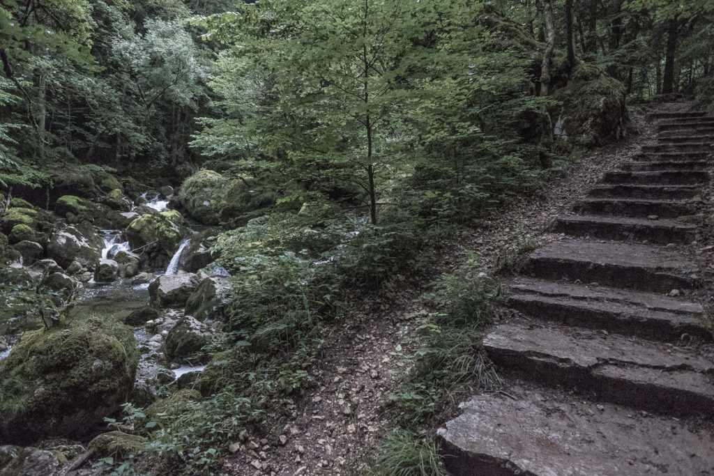 Treppen an der Schlucht Aareuse