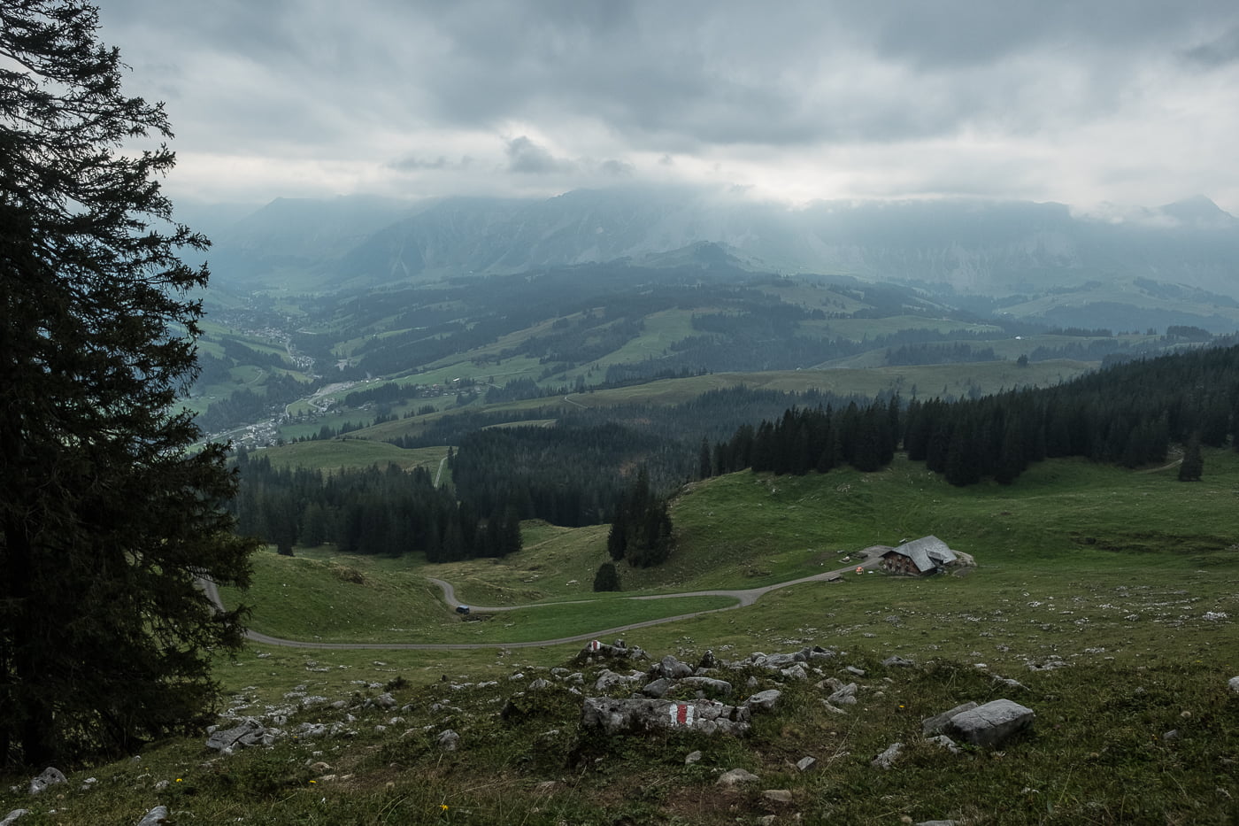 Aussicht auf Bodenhütte bei Sörenberg