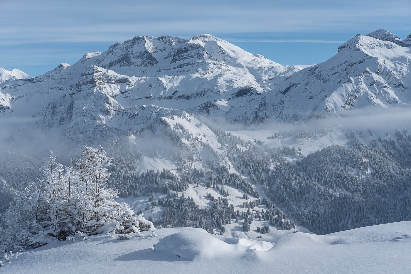 Aussicht Lenk Bettelberg im Winter