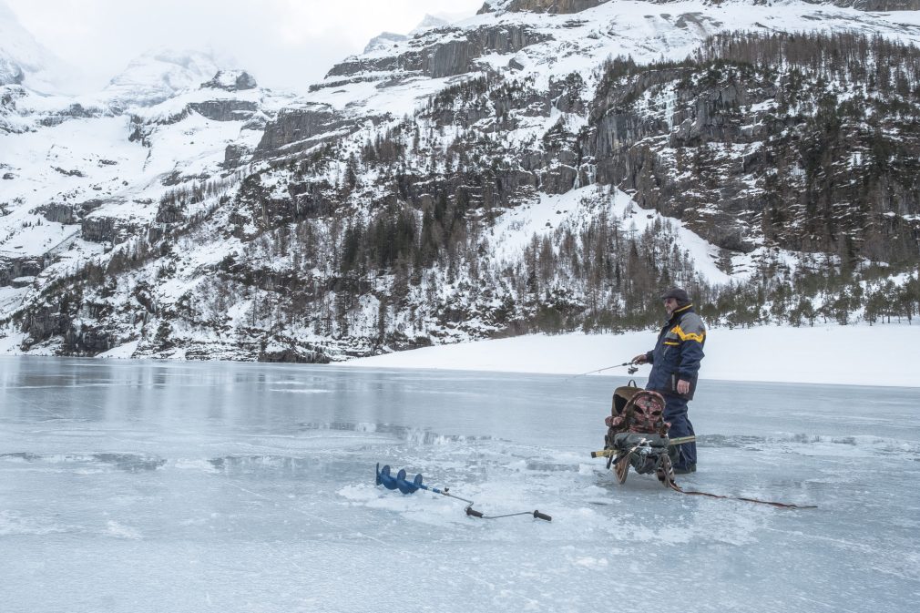 Eisfischer auf dem Oeschinensee