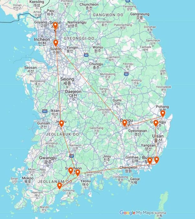 Reiseroute-Suedkorea-definitiv Reiseroute-Suedkorea-definitiv