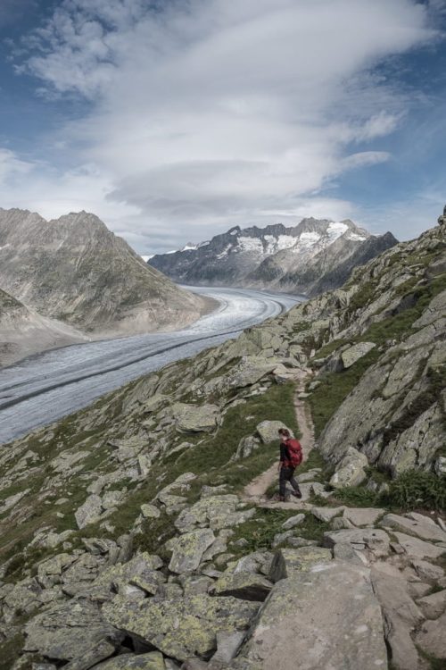 Panoramaweg entlang dem Aletschgletscher