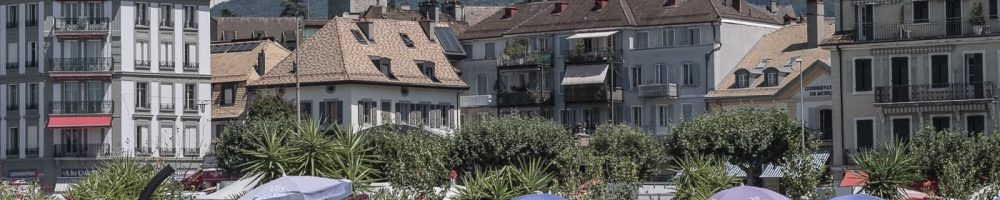 Strand in der Stadt Vevey