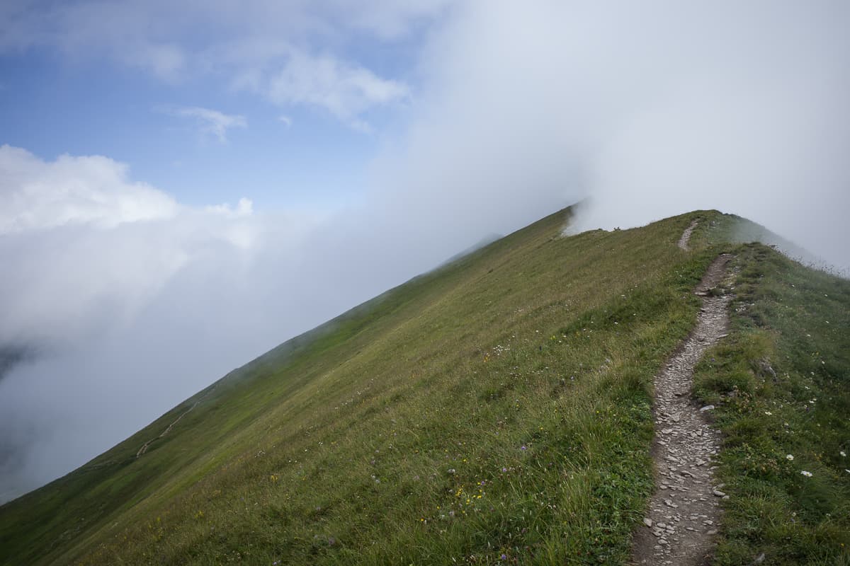 Gratwanderung durch die Wolken