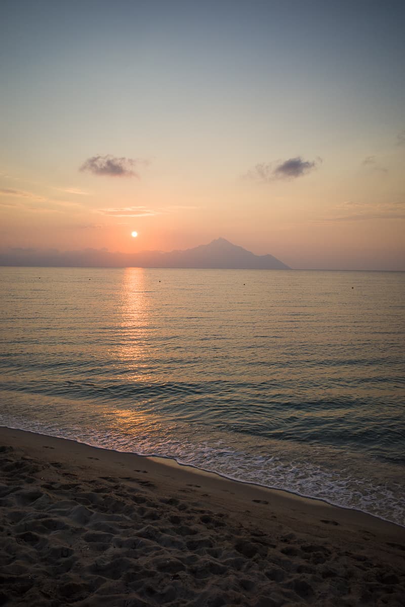 Sonnenaufgang in Sarti, Sithonia, Griechenland