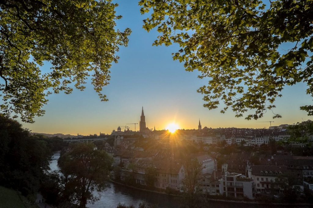 sonnenuntergang altstadt bern