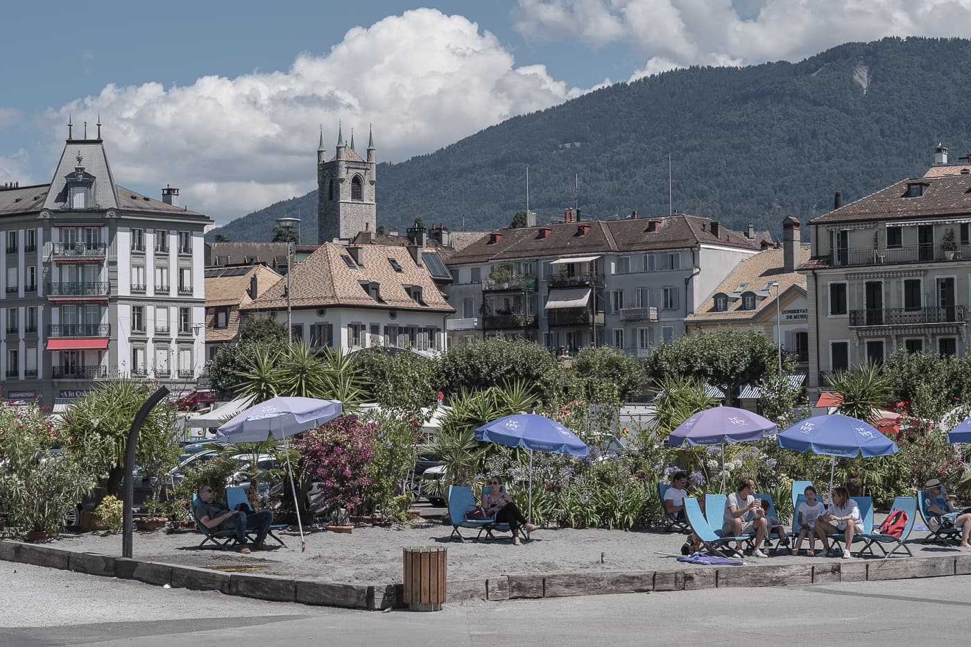 Strand in der Stadt Vevey