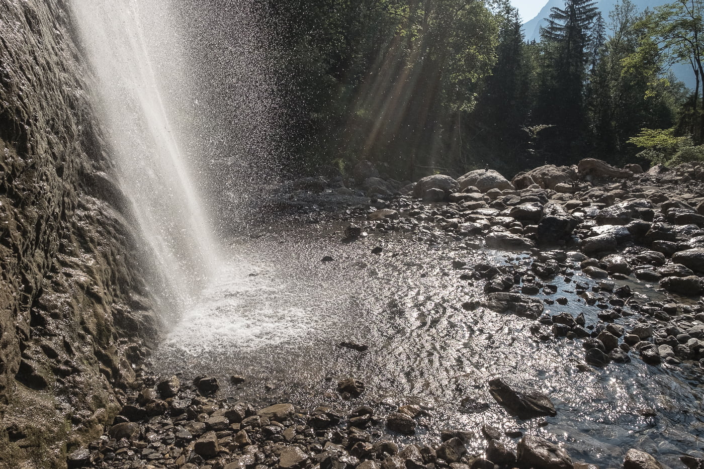 Wasserfall beim Kloentalersee